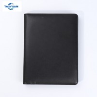 A5 black and dark USB pu leather hardcover power bank portfolio