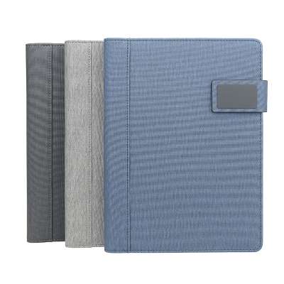 Multi function pu leather planner diary notebook with power bank and usb flash drive an IPad holder