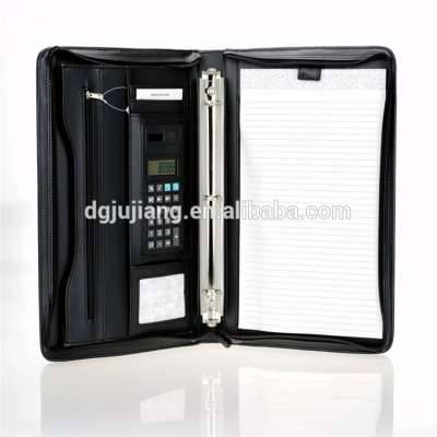 China supply PU portfolio with calculator and notepad