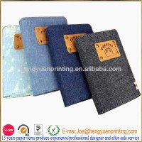 Hard cover Jean notebook with PU logo