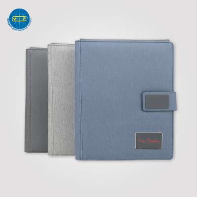 business leather portfolio with tablet holder and wireless charger