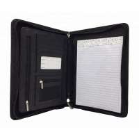 Professional Black PU Leather Portfolio Binder Organizer Folder