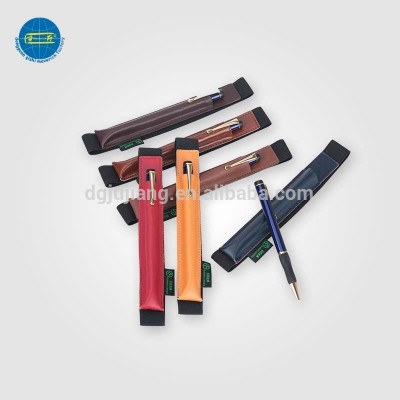 Chinese factory newest product split leather pen holder with elastic band